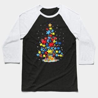 Autism Awareness Christmas Tree Xmas Gift Baseball T-Shirt